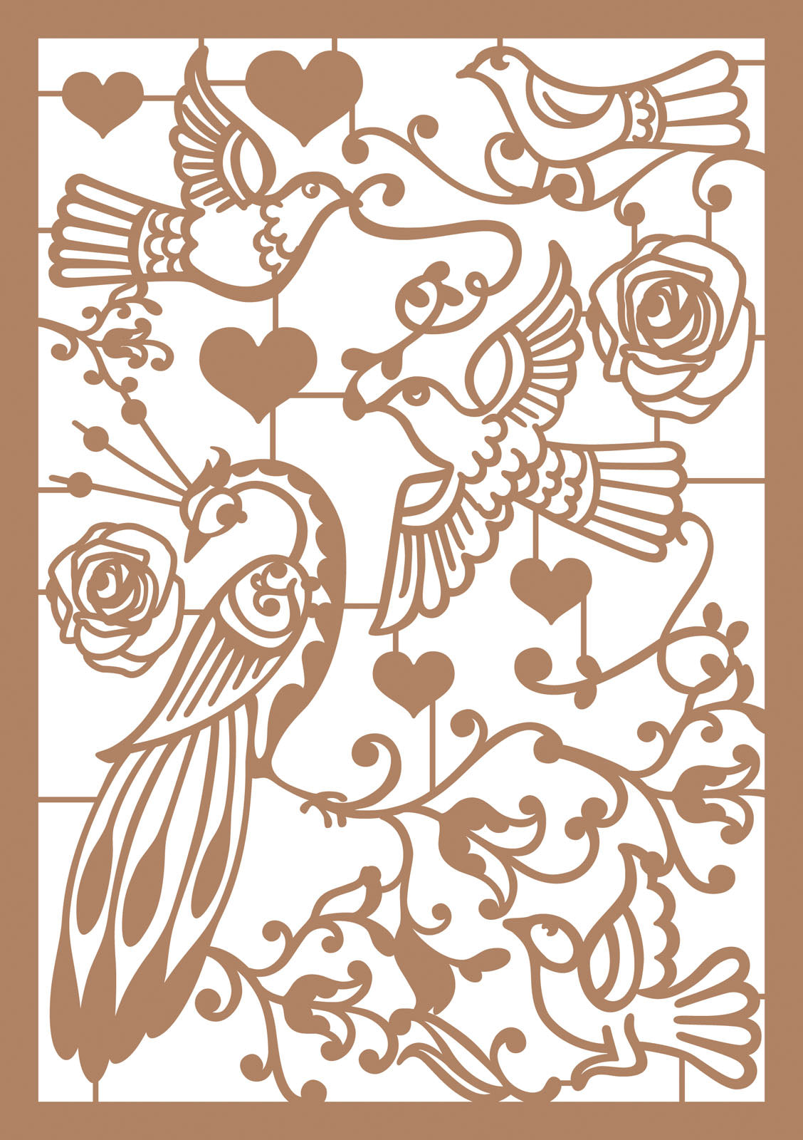 Vaessen creative • kraftliner marron a5 oiseaux