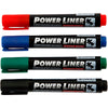 Mungyo power liner, largeur de trait 1,5-3 mm, noir, bleu, vert, rouge, 4 pièces 1 boîte