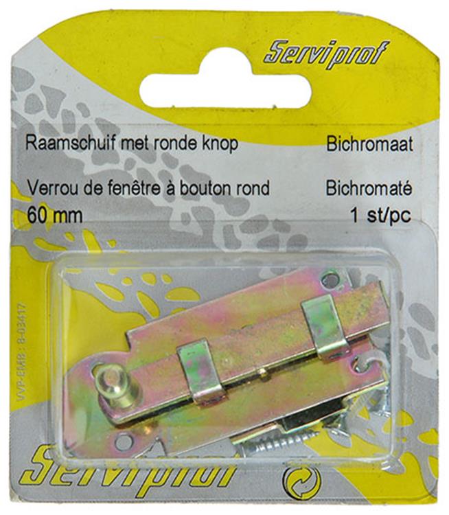Mack 1014263 - curseur de fenêtre avec bouton rond, bichromate a 60 - b 10 mm | 5 pièces