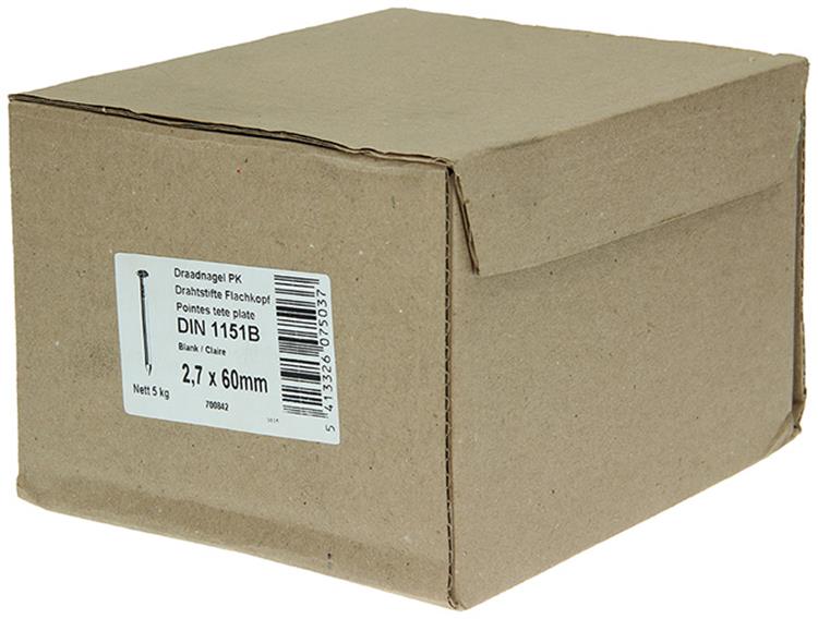 1015642 - carton 5 kg. clous tête plate 2,7x60 mm | 2 pièces