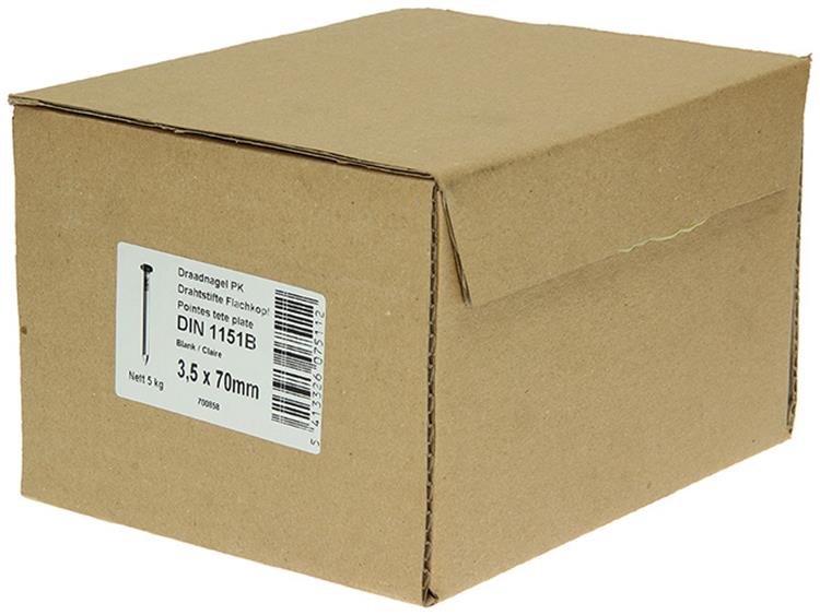 1015649 - carton 5 kg. clous tête plate 3,5x70 mm | 2 pièces