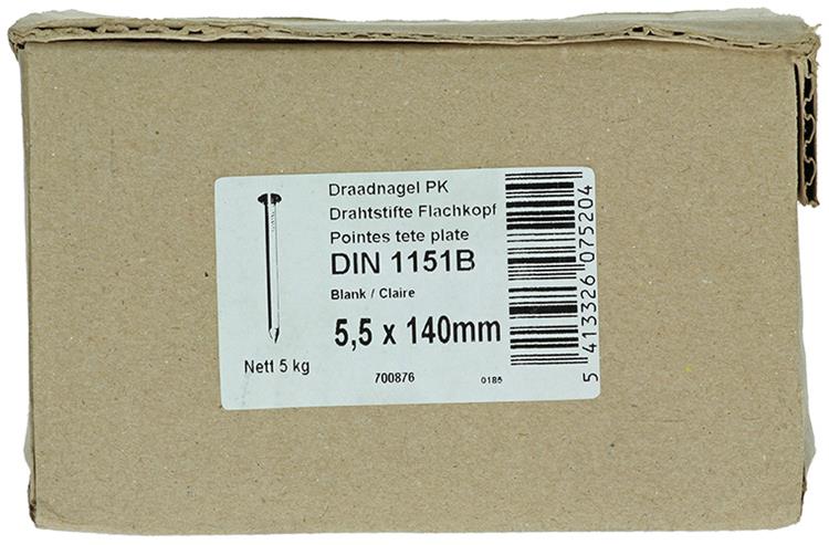 1015658 - boîte 5 kg clous tête plate 5,5x140 mm | 2 pièces