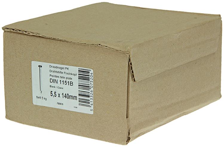 1015658 - boîte 5 kg clous tête plate 5,5x140 mm | 2 pièces