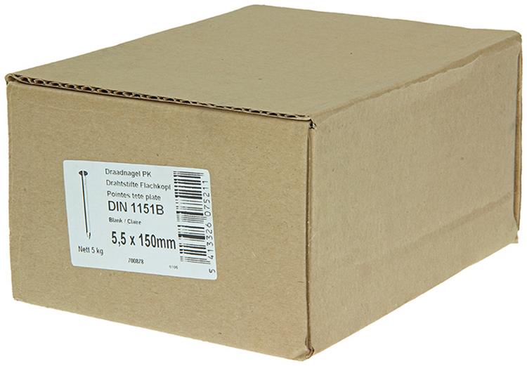 1015659 - carton 5 kg. clous tête plate 5,5x150 mm | 2 pièces