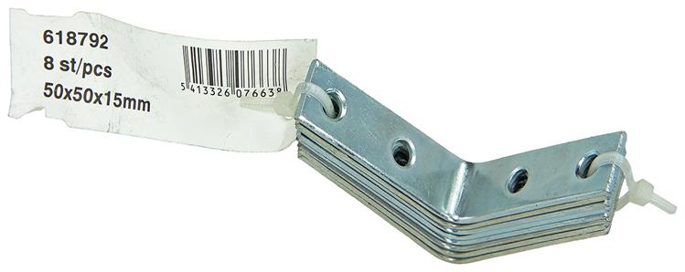 1014299 - 8 carrés pliés galvanisés 50x50x15mm | 10 pièces