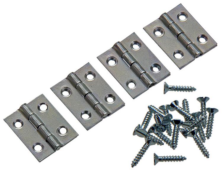 Mack 1013767 - 4 charnières étroites galvanisées h 20 x l 16 mm | 5 pièces