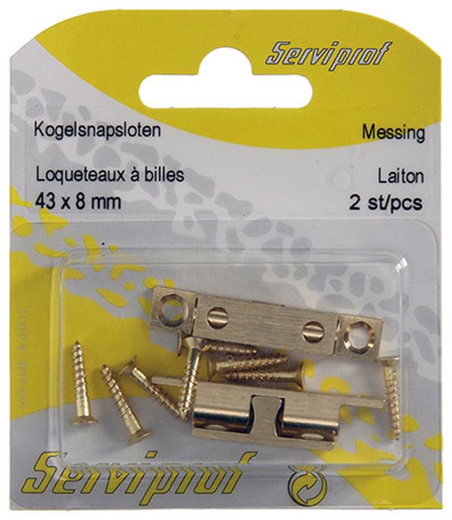 Mack 1013771 - 2 serrures à bille en laiton h 44 x l 8 mm | 5 pièces