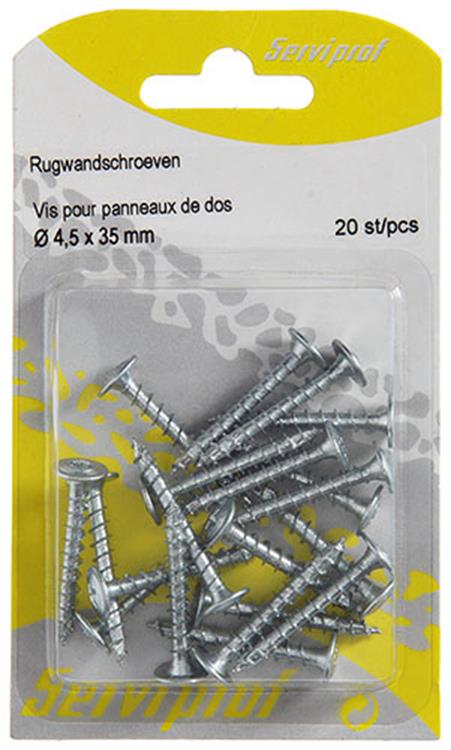 Mack 1013782 - 20 vis pour paroi arrière ø 4,5 x 35 mm | 10 pièces