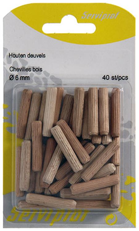 Mack 1013777 - 40 chevilles en bois ø 6 mm | 5 pièces