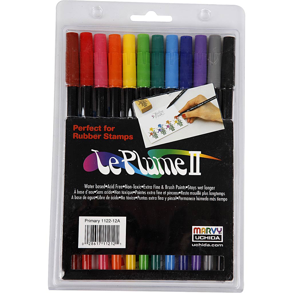 Marqueurs Le Plume II, couleurs fortes, 12 pièces 1 boîte