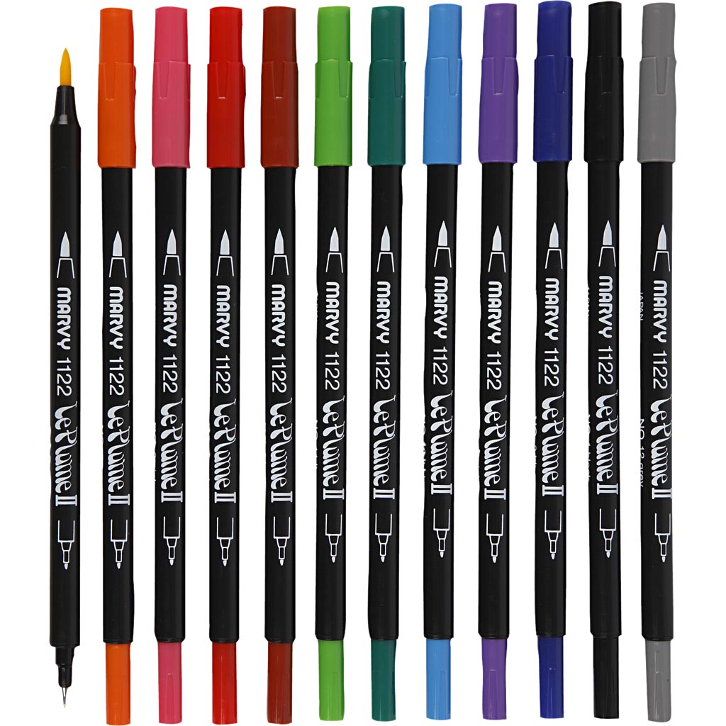 Marqueurs Le Plume II, couleurs fortes, 12 pièces 1 boîte
