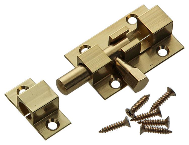 Mack 1013714 - 1 loquet coulissant laiton poli a 40 - b 13 mm | 5 pièces