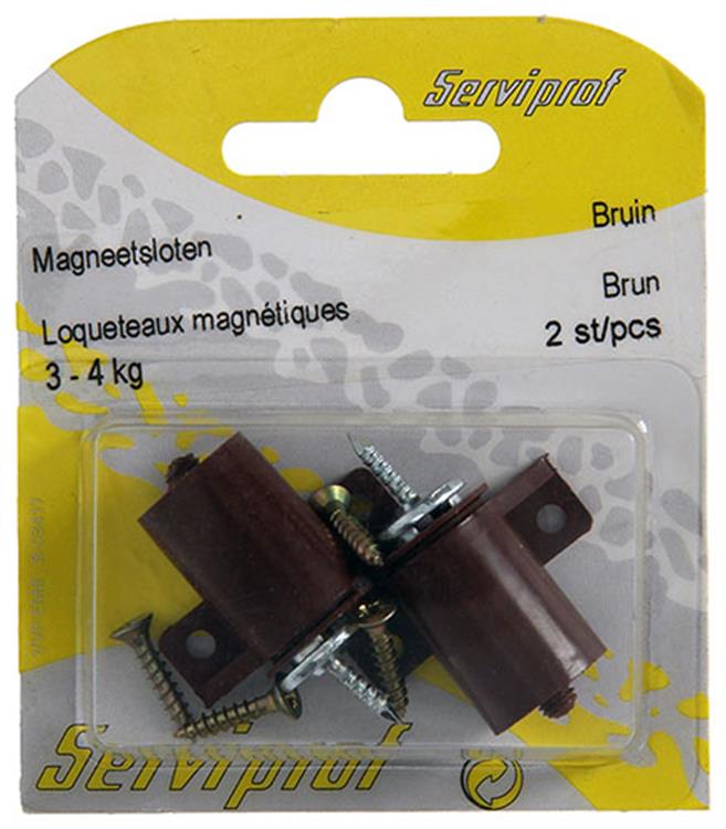 Mack 1013835 - 2 serrures magnétiques marron 3 - 4 kg | 5 pièces