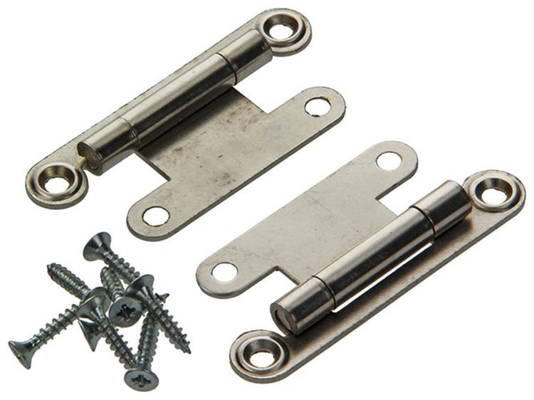 Mack 1013900 - 2 charnières de placard semi-cachées. nickelé h 66 x l 30 mm | 5 pièces