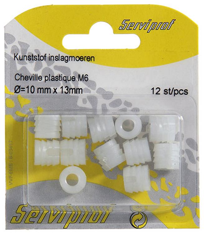 Mack 1014488 - 12 écrous à chocs en plastique m6 ø 11 mm x 11 mm | 10 pièces