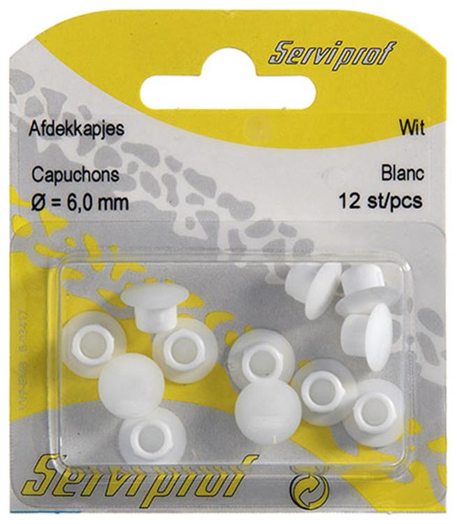 Mack 1014489 - 12 caches blancs ø 6 mm | 5 pièces