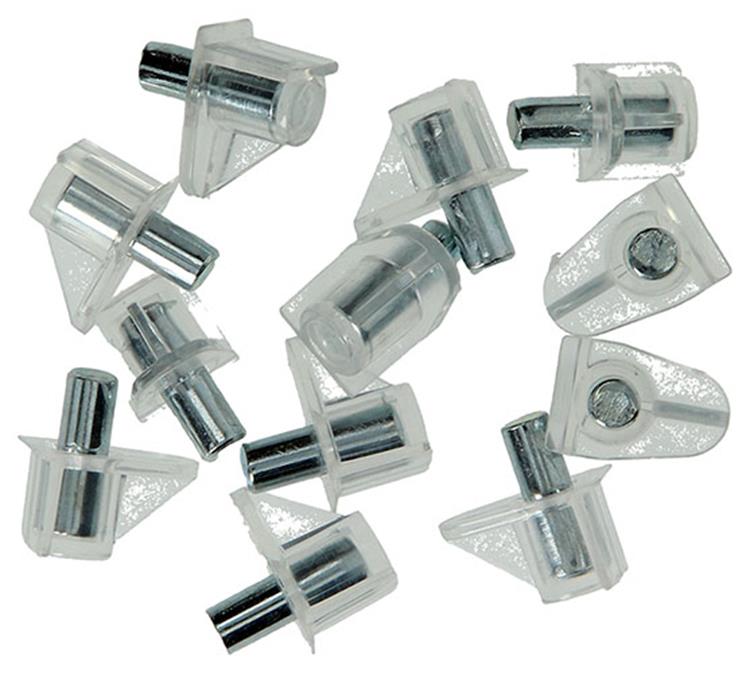 Mack 1014490 - 12 supports d'étagère transparents ø 5 mm | 5 pièces
