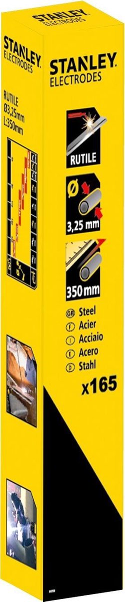 Électrodes de soudage Stanley rutile - 3,25x350mm - 165 pcs.