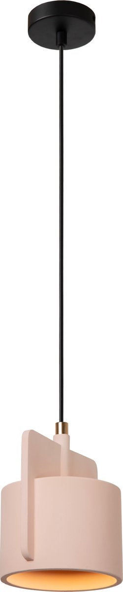 Lucide ninja - lampe suspendue - ø 16 cm - 1xe27 - rose - japandi