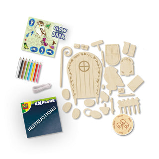 Ses porte magique créative - bricolage - découverte - bois FSC - pour les enfants à partir de 5 ans - 8 couleurs - 8 crayons de couleur