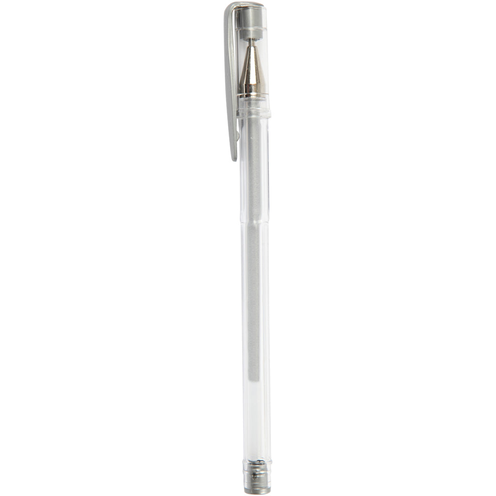 Stylo gel Creativ company, largeur de trait 0,8 mm, argent, 6 pièces 1 boîte