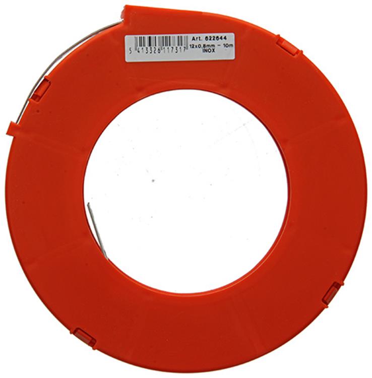 1014766 - feuillard perforé, acier inoxydable 12mmx0.8mm x10m | 2 pièces