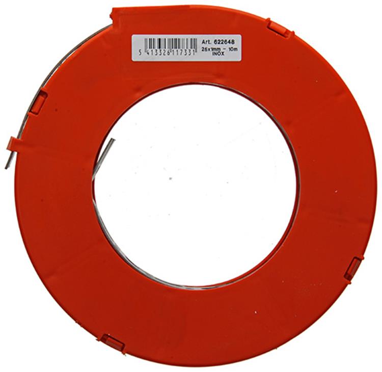 1014768 - feuillard perforé, acier inoxydable 25mmx1mmx10m | 2 pièces