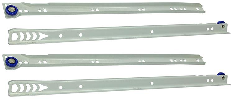 1013689 - paire de guides de tiroir roulants blanc 25kg 40cm | 5 pièces