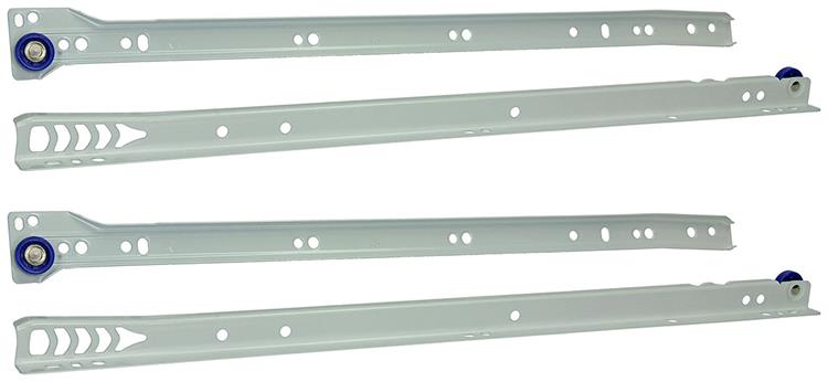1013690 - paire de guides de tiroir roulants blanc 25kg 45cm | 5 pièces