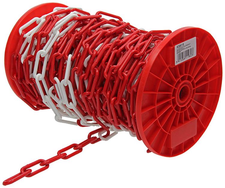 1013674 - chaîne plastique rouge blanc ø 6mm l 40mm 30m | 30 pièces