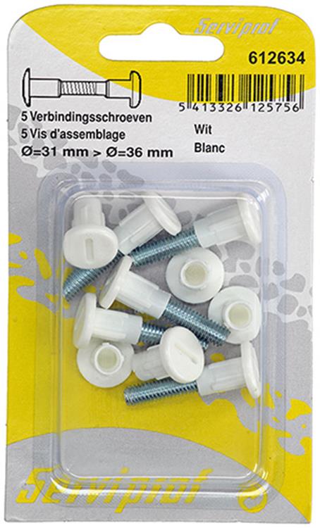 Mack 1013891 - 5 vis de connexion blanches 30-40mm | 10 pièces