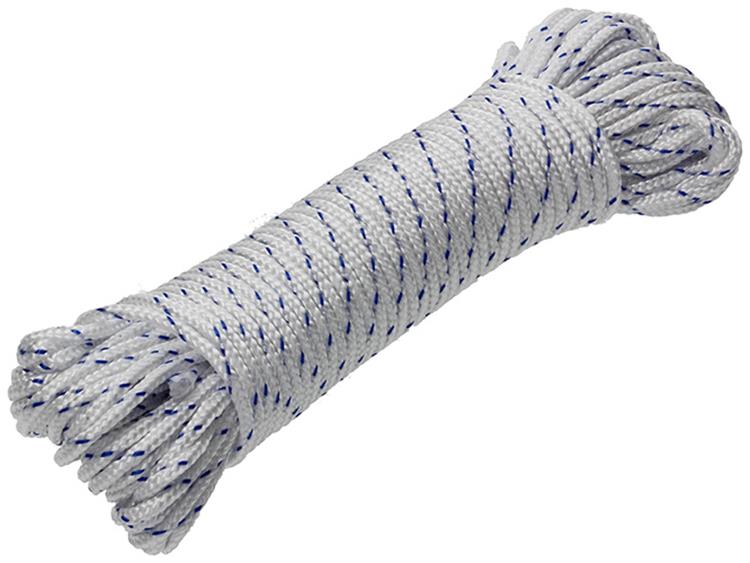 Mack 1014931 - pp tressé blanc bleu brin3mm 20m | 5 pièces