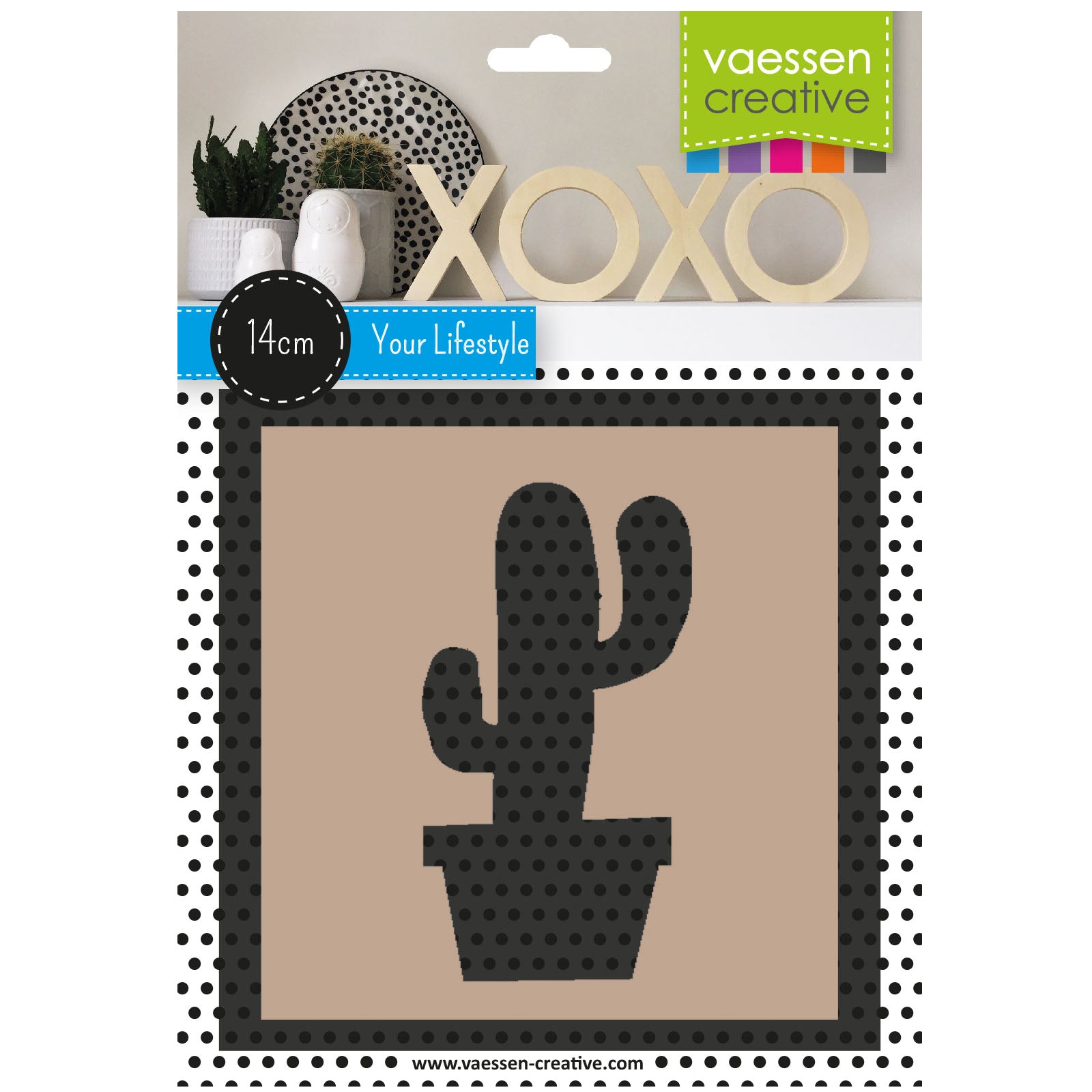 Vaessen creative • symbole en bois 14cmx1,5cm cactus