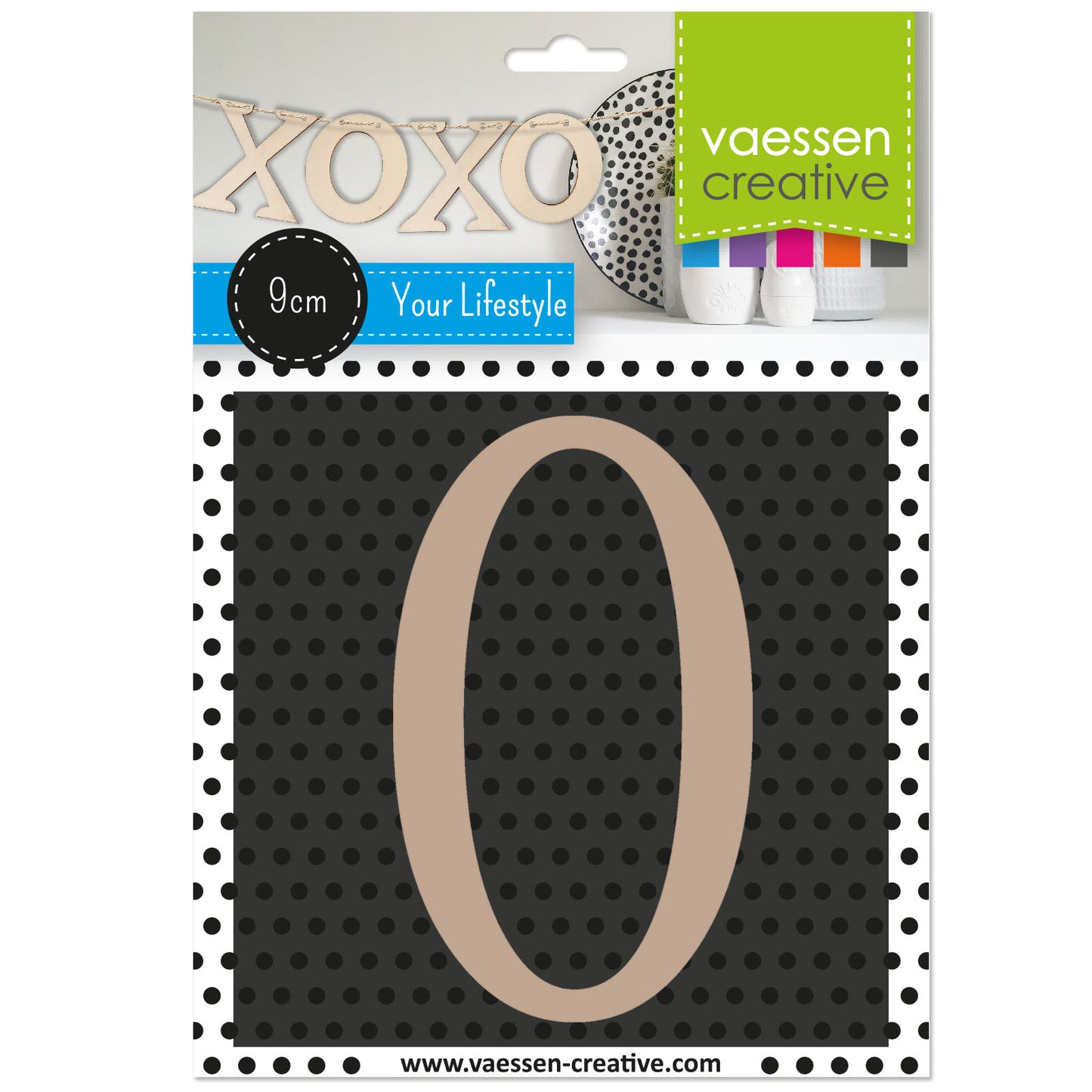 Vaessen creative • chiffre en bois 0 9cmx3mm