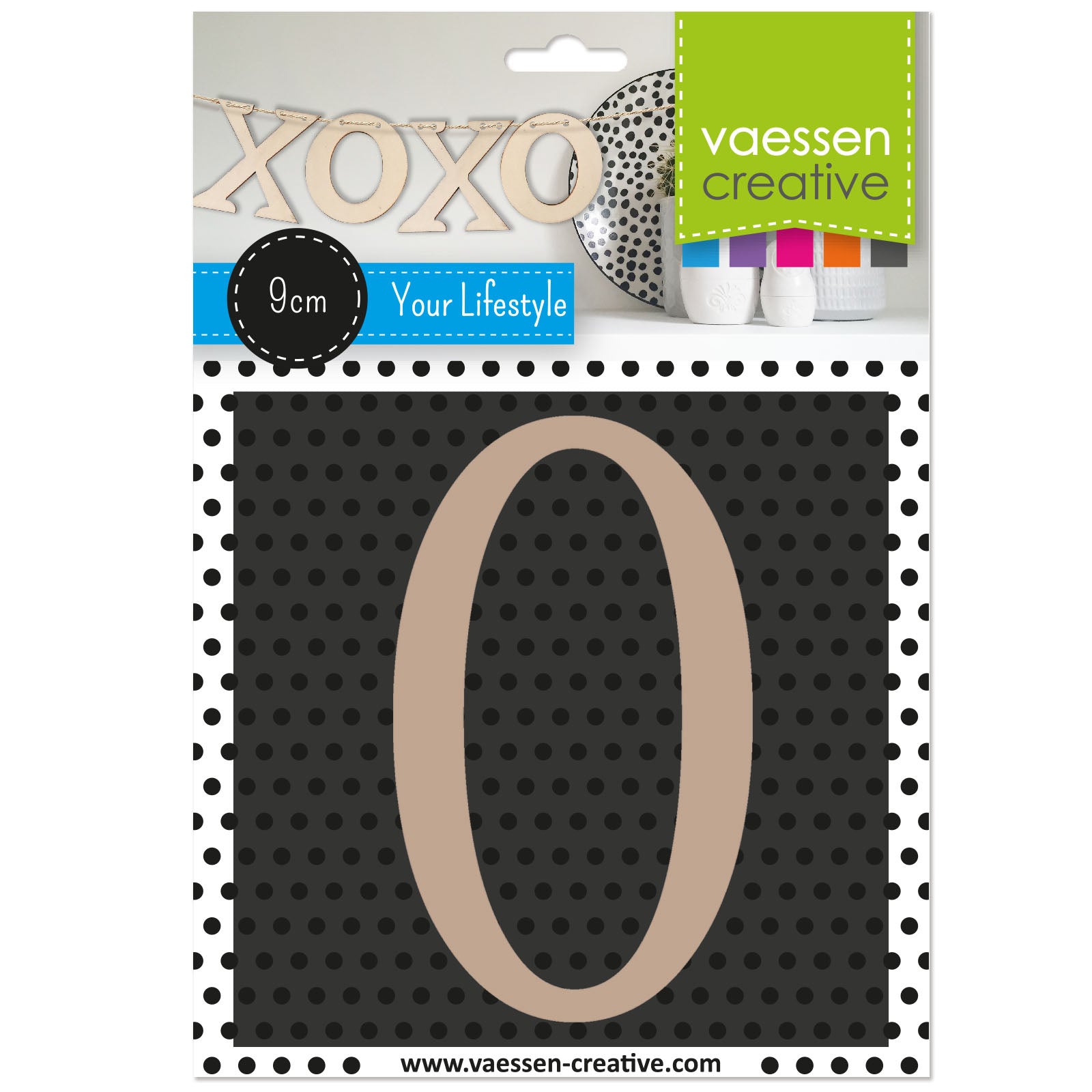 Vaessen creative • chiffre en bois 0 9cmx3mm