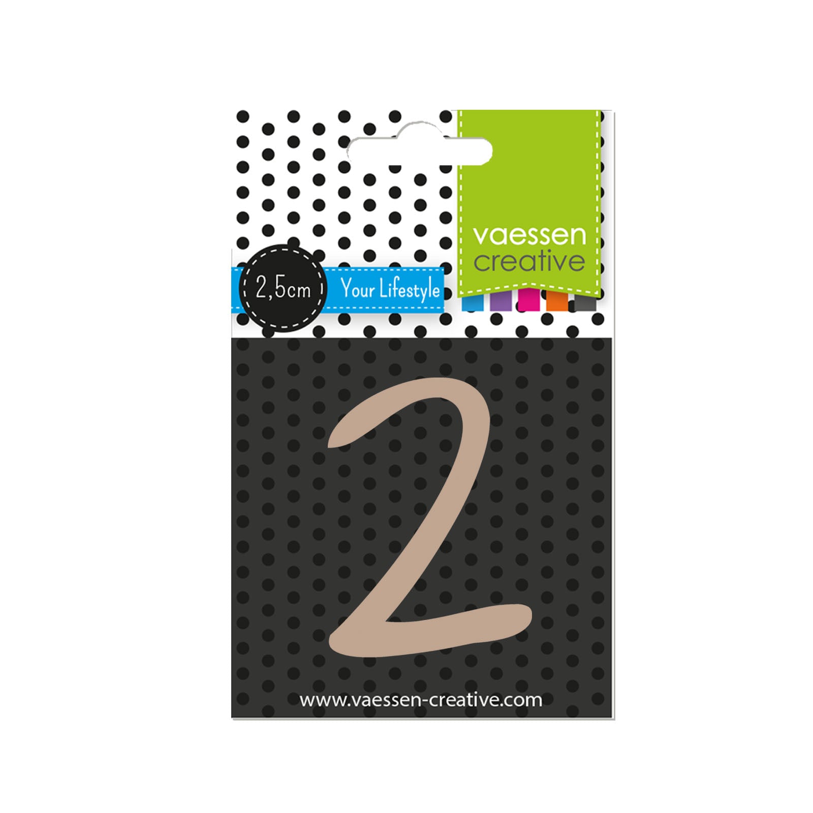Vaessen creative • chiffre en bois 2 2.5cmx3mm