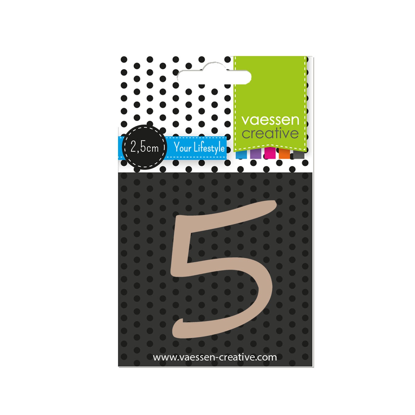 Vaessen creative • chiffre 5 en bois 2,5cmx3mm