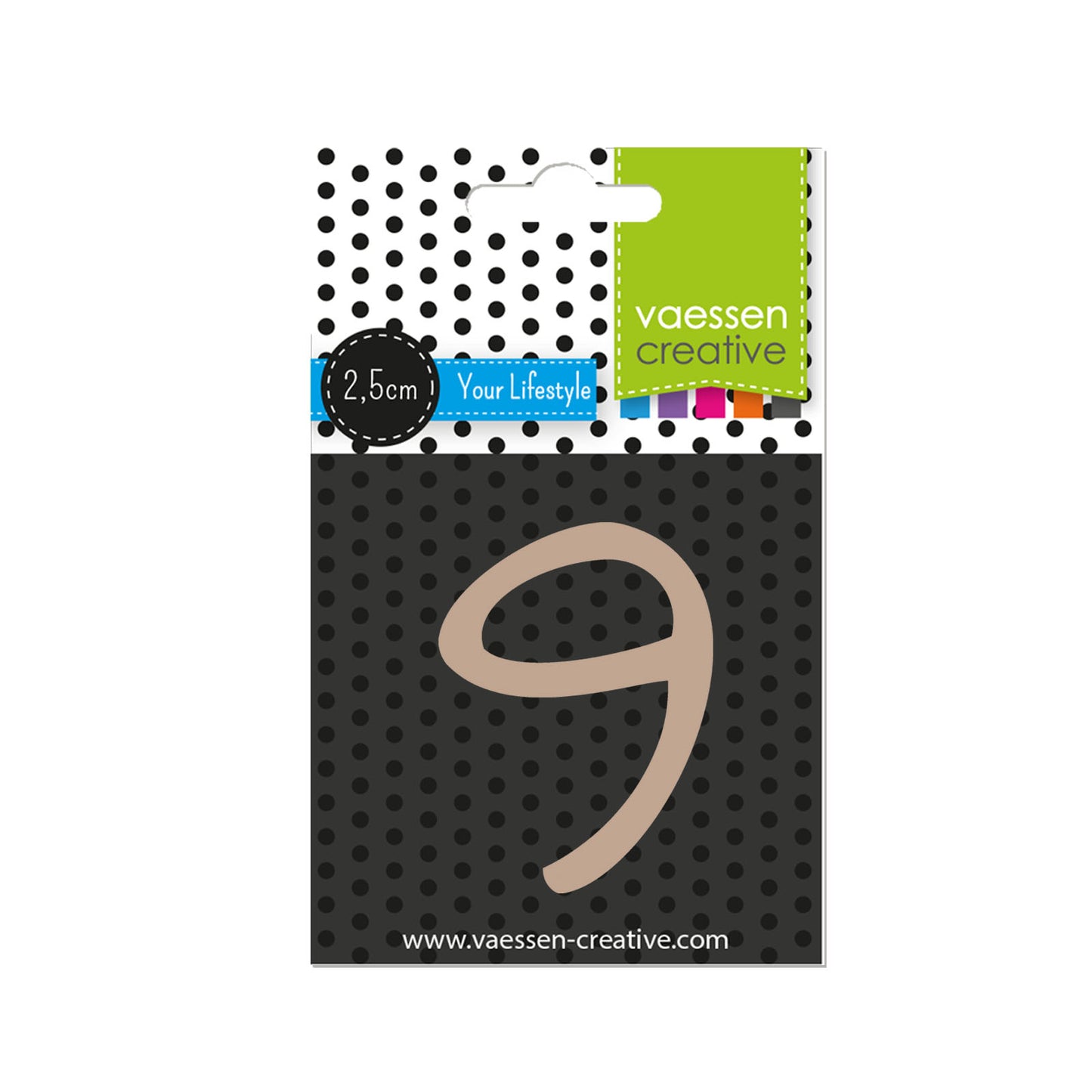 Vaessen creative • chiffre en bois 9 2.5cmx3mm