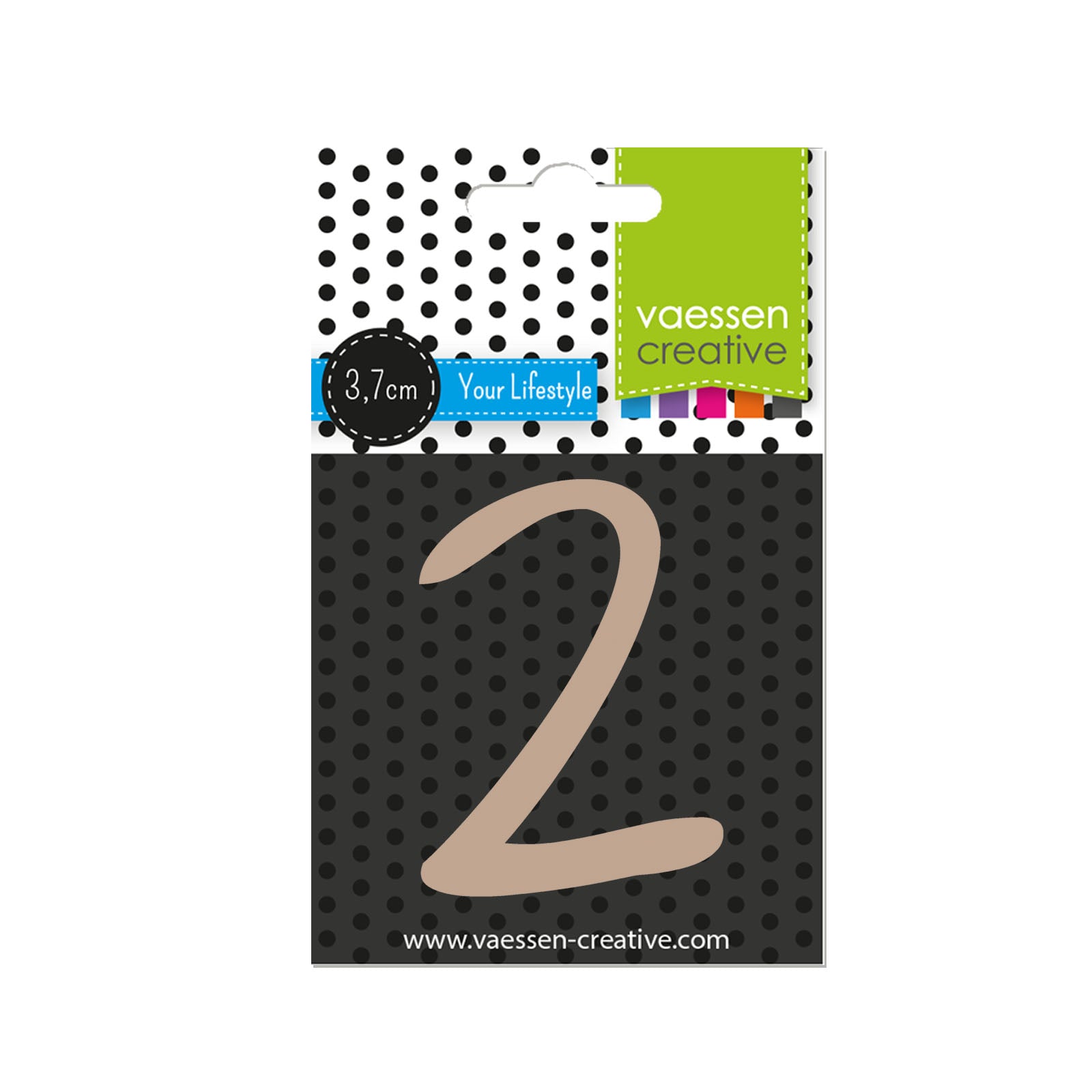 Vaessen creative • chiffre en bois 2 3,7cmx3mm