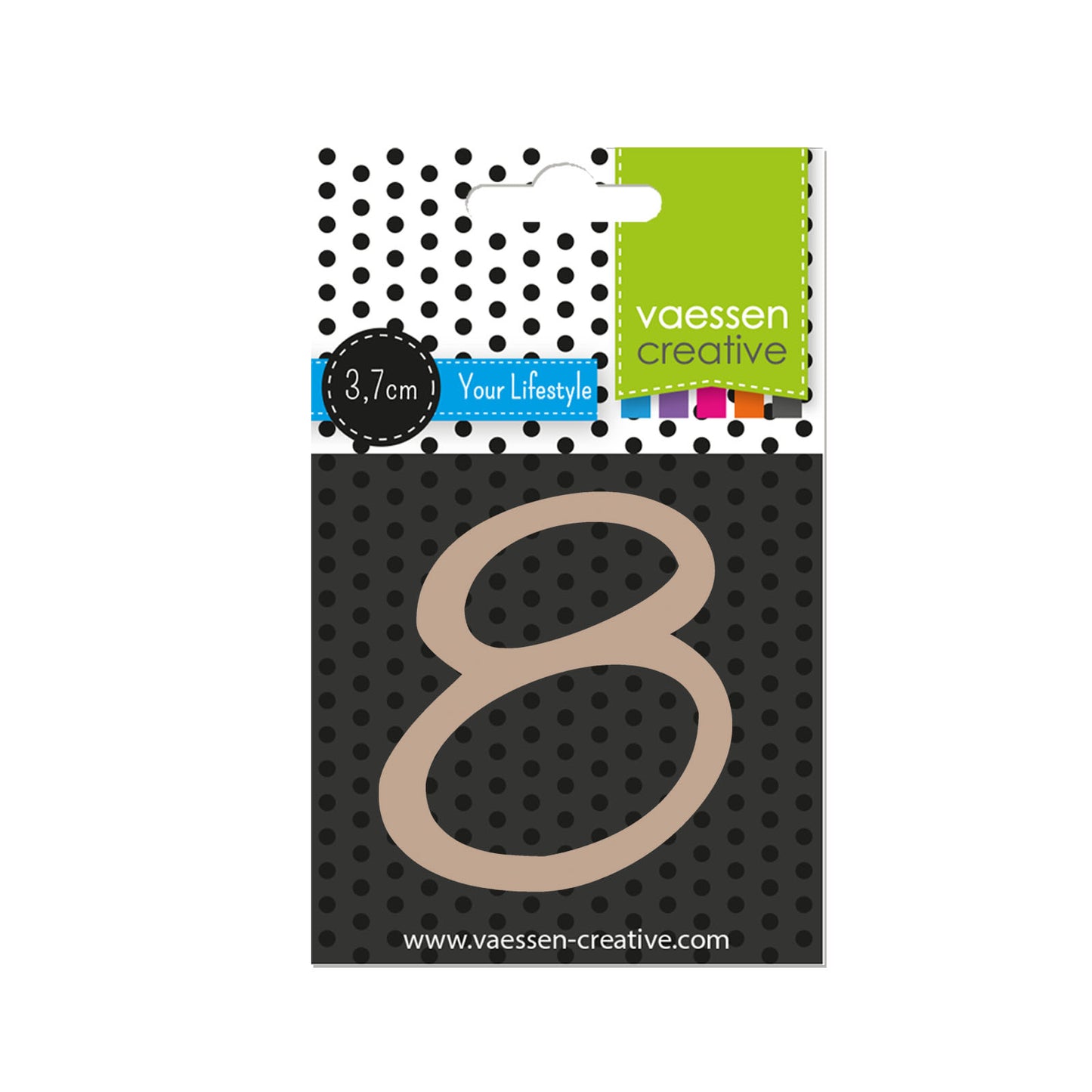 Vaessen creative • chiffre en bois 8 3,7cmx3mm
