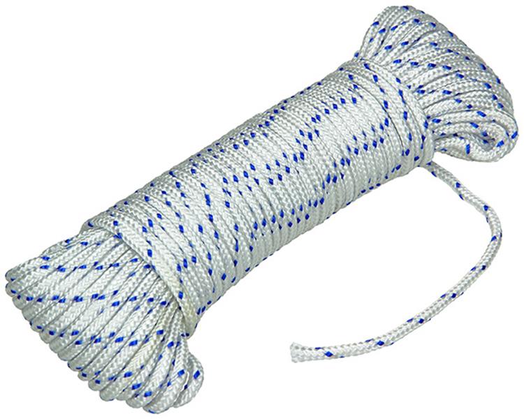 Mack 1014995 - pp tressé blanc bleu fil 4mm 20m | 5 pièces