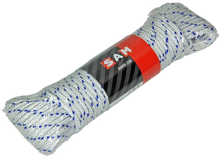 Mack 1014995 - pp tressé blanc bleu fil 4mm 20m | 5 pièces