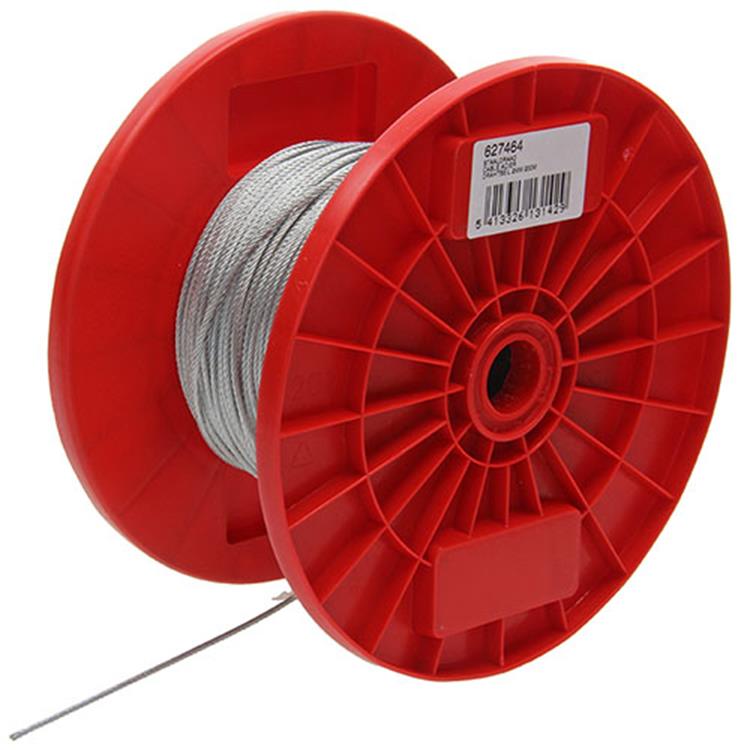 1015566 - câble en acier galvanisé 7x7 200m 2mm largeur 40 kg din en 12385-4 | 200 pièces