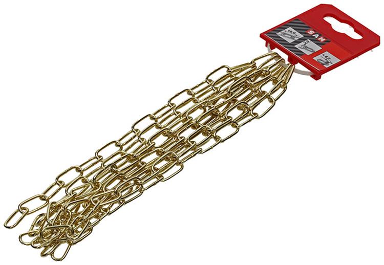Mack 1015128 - chaîne décorative laiton plaqué ø 2mm l 16mm 2m | 5 pièces