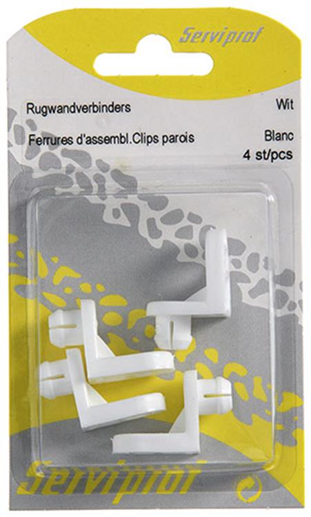 Mack 1013909 - 4 connecteurs muraux arrière blanc | 5 pièces