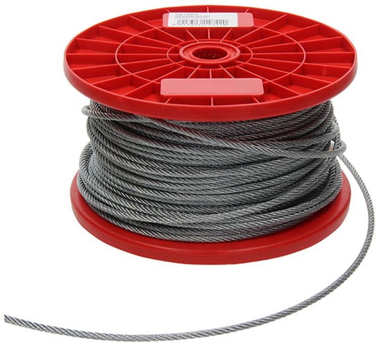 1015568 - câble en acier galvanisé 7x7 100m 4mm largeur 160 kg din en 12385-4 | 100 pièces