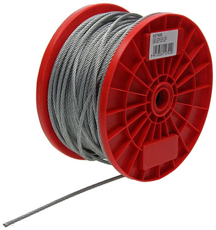 1015568 - câble en acier galvanisé 7x7 100m 4mm largeur 160 kg din en 12385-4 | 100 pièces