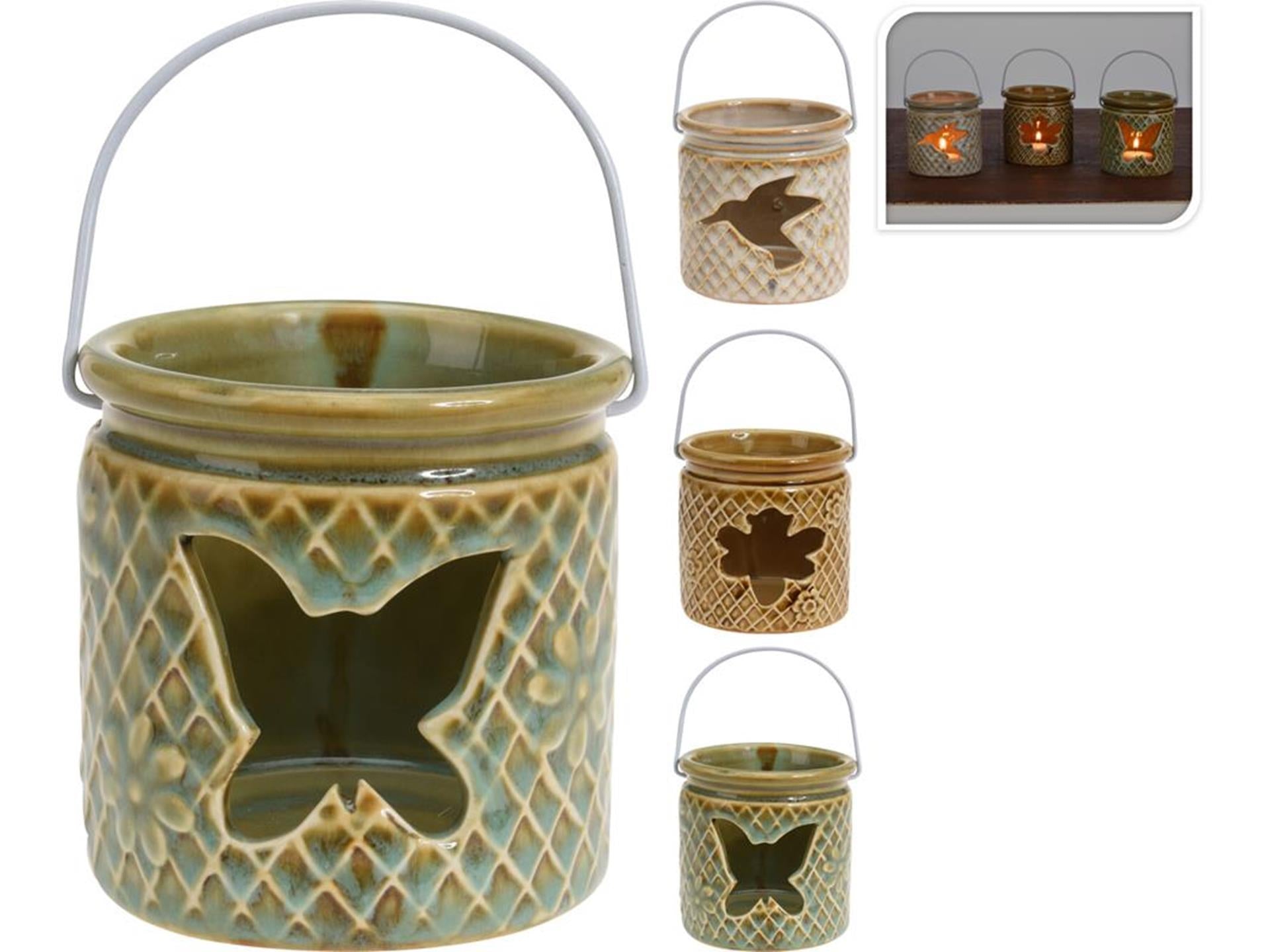 Porte-bougie chauffe-plat style maison 8x8x8cm
