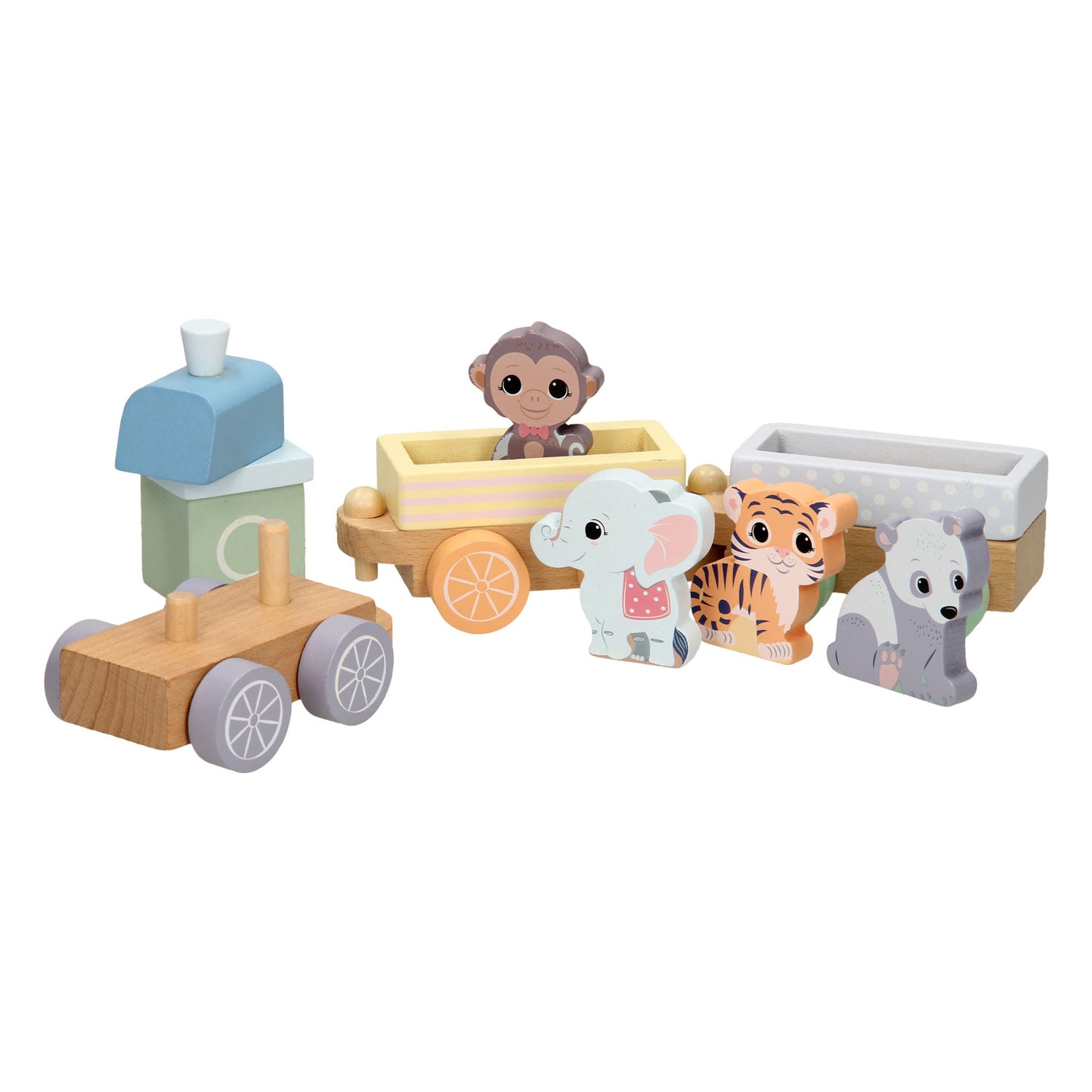 Joueco Wooden Train Animaux sauvages