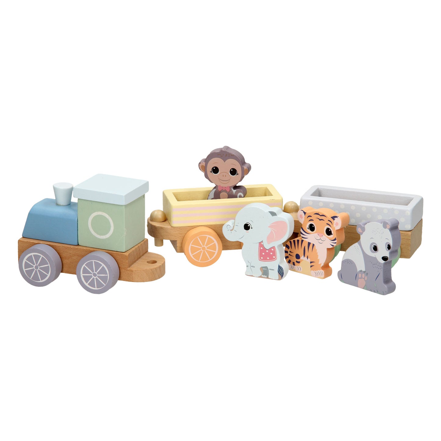 Joueco Wooden Train Animaux sauvages